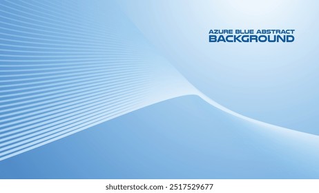 Azure Blue abstract background with curve line for backdrop or presentation