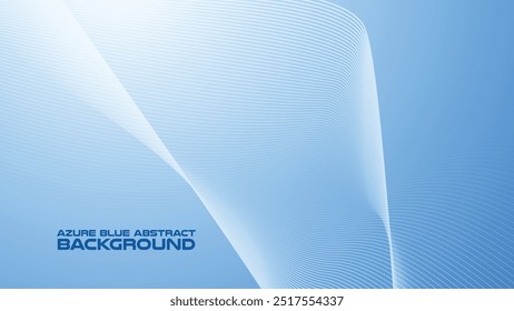 Azure Blue abstract background with curve line for backdrop or presentation