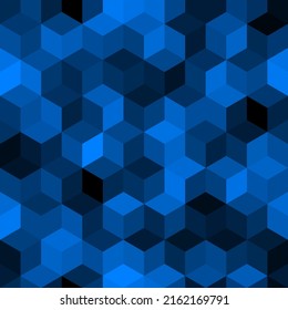 Patrón abstracto azul de Azure. Fondo geométrico de cristal. Textura de cristal poligonal de gema sepfire. Concepto de vidrio hexagonal de color vectorial para tarjetas de visita, diseño web o decoración