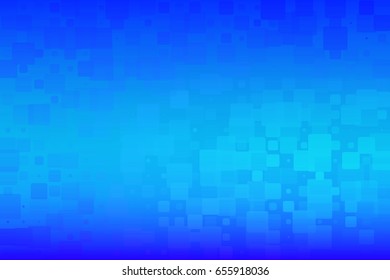 Azure blue vector abstract glowing background with random sizes rounded corners tiles 
