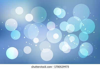 Azure bokeh background. Soft blur light effect wallpaper. Abstract background bokeh blurred. Shiny bokeh light effect. Vector illustration.