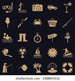 Azure coast icons set. Simple set of 25 azure coast vector icons for web for any design