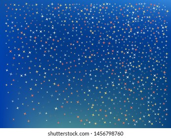 Azure color background. Stars confetti. Creative colorific fantasy. Stars confetti. Background confetti with stars.