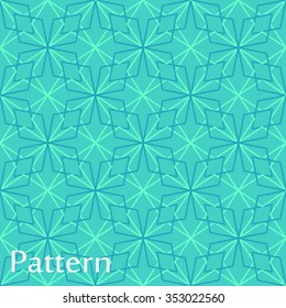 azure geometric pattern abstract flowers and stars
