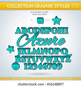 Azure Graphic Styles for Design. Graphic styles can be use for decor, text, title, cards, events, posters, icons, logo and other.