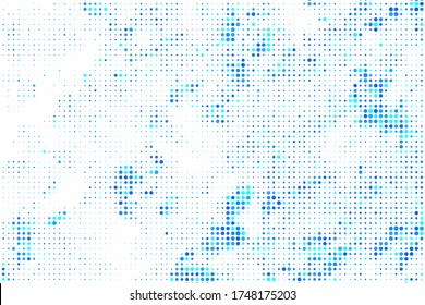 Azure Halftone Wallpaper. Blue Dots Banner. Indigo Gradient Element. Navy Grunge Pattern. Comic Ink. Vector Banner. Beryl Circle Point. Cobalt Vintage Elements.