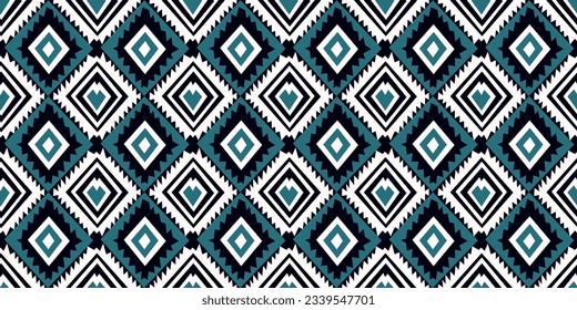 Azure jagged rhombuses. Alternating two kinds of rhombuses, great stylish pattern. Design for textile, pillows, clothing, background, wrapping, notebooks.