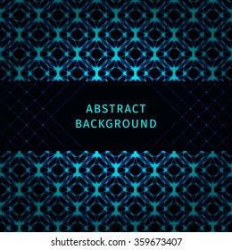 Azure lights abstract geometric shape on dark background
