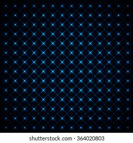 Azure lights abstract geometric shape on dark background