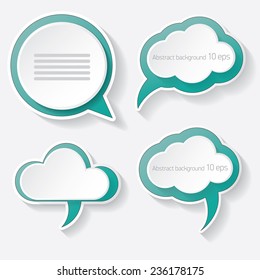 azure modern paper banners set / can be used for infographics / numbered banners / horizontal cutout lines / graphic or website layout vector