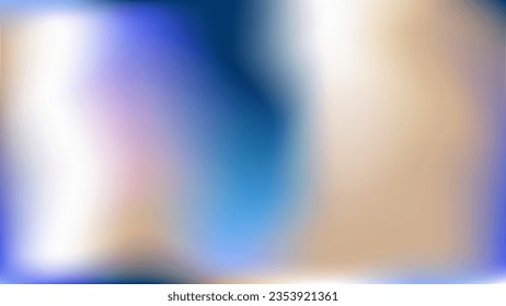 Azure navy blue ochre sand Greece inspired pattern background. Abstract beige camel indigo cyan white wave blurred canvas. French riviera coast vibe wallpaper. Mockup for advertisement, social media