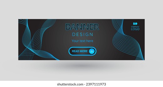 Azure neon banner design with CTA button: Read more.