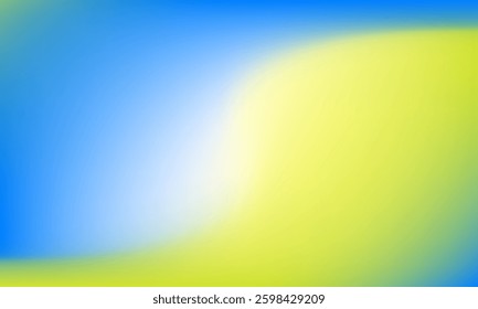 Azure and Pear color gradient background. Abstract Blue and yellow gradation design. Vector Illustration. Perfect for spring and summer designs, easter, colorful backgrounds. 