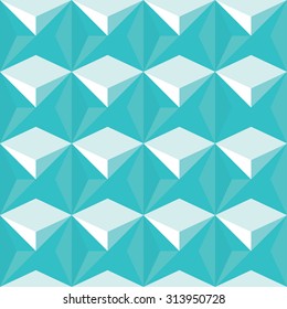 Azure polygonal abstract. Geometric seamless pattern. Origami background.