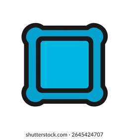 Azure rectangle displays framed simplicity against white backdrop minimal design