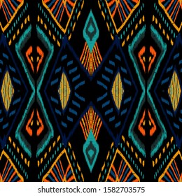 Azure Repeat Carpet. Dip Tile Vector Seamless Pattern. Navajo Batik Stripe Design. Red Aztec Vintage Texture. Bohemian Tribal Navajo.