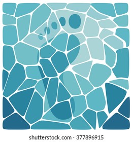 Azure Shining Water Surface Seamless Pattern. Vector Sea Ripple. Abstract Blue Waves Background.