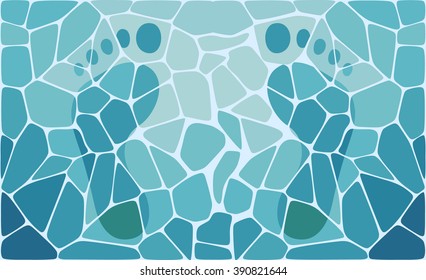 Azure Shining Water Surface Seamless Pattern. Vector Sea Ripple. Abstract Blue Waves Background.