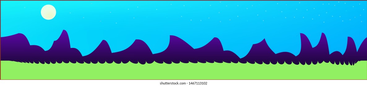 Azure sky, and mountains landscape. Game style panaramic pattern. Concept skinali mesh pattern. Clear glass print fantasy. Horizon, mesh. Old game style.