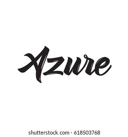 azure, text design. Vector calligraphy. Typography poster. Usable as background.