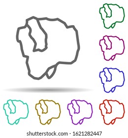 Azurite in multi color style icon. Simple thin line, outline vector of row matterial icons for ui and ux, website or mobile application