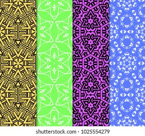 Azuro Geometric Patterns. Set. Vector illustration. Idea fod design, wallpaper, fashion, textile
