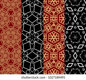 Azuro Geometric Patterns. Set. Vector illustration. Idea fod design, wallpaper, fashion, textile
