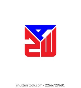AZW letter logo creative design with vector graphic, AZW simple and modern logo.