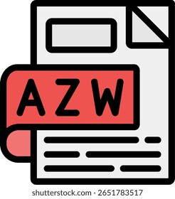 AZW Line Filled Icon Design