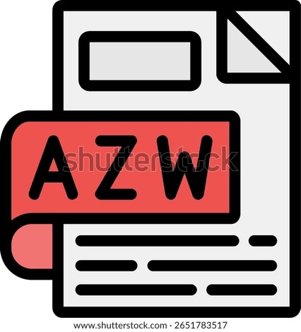 AZW Line Filled Icon Design