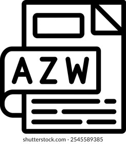 AZW Line Icon Vector Design