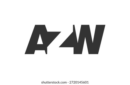 Diseño de logo AZW. Letra inicial A Z W Estilo de letra en negrita para startups tecnológicas, consultoría, marca corporativa. Nombre creativo de la empresa, titulares de la tipografía, identidad, logotipo de moda. Ilustración vectorial.