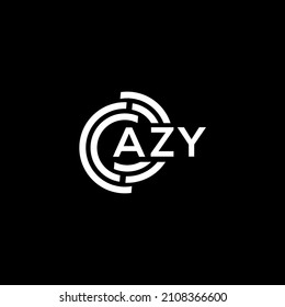 AZY letter logo design on black background. AZY creative initials letter logo concept. AZY letter design.