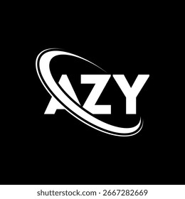 AZY logo. AZY letter logo design. Initials AZY logo linked with circle and uppercase monogram logo. AZY typography for technology, business and real estate brand.