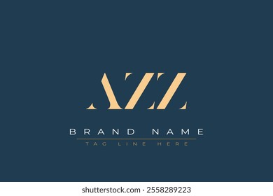 AZZ abstract letter logo design. This logo is designed by three abstract letters.