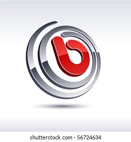B 3d vector icon such logos.