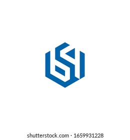 B & 4 monogram logo in hexagon shape