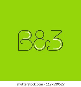 B 83 Letter & Digit logo icon vector template.