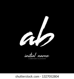 A B AB Initial brush logo template vector