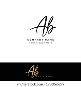  A B AB Initial letter handwriting and signature logo.	
