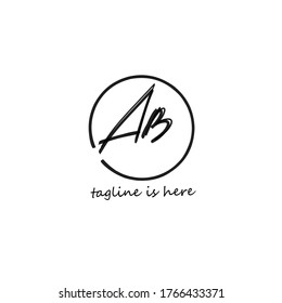 Una letra inicial B AB y logotipo de firma. fondo blanco aislado