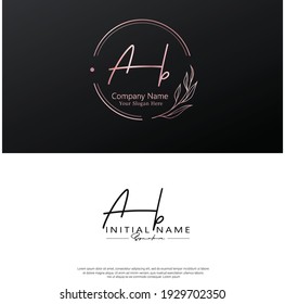 A B AB Initial letter handwriting and signature logo. Beauty vector initial logo .Fashion, boutique, floral and botanical