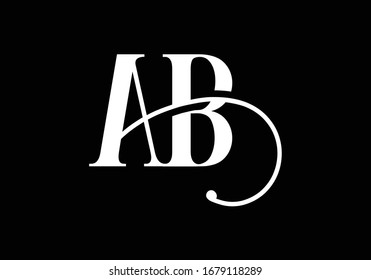 A B, AB Plantilla vectorial de diseño de logotipo de carta inicial, Símbolo gráfico de alfabeto para identidad empresarial