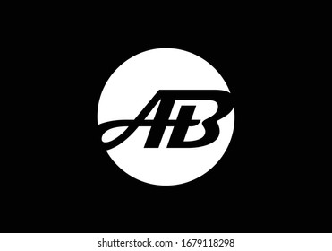A B, AB Initial Letter Logo Design Vektorillustration Vorlage, grafisches Alphabet Symbol für Unternehmensidentität