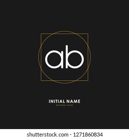 A B AB Initial logo letter with minimalist concept. Vector with scandinavian style logo.