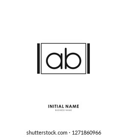 A B AB Initial logo letter with minimalist concept. Vector with scandinavian style logo.