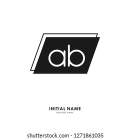 A B AB Initial logo letter with minimalist concept. Vector with scandinavian style logo.
