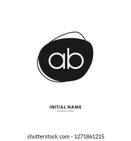 A B AB Initial logo letter with minimalist concept. Vector with scandinavian style logo.