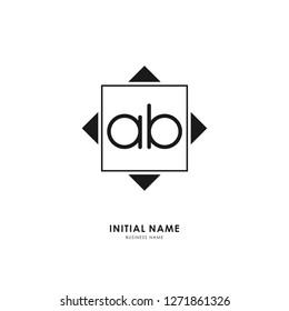 A B AB Initial logo letter with minimalist concept. Vector with scandinavian style logo.