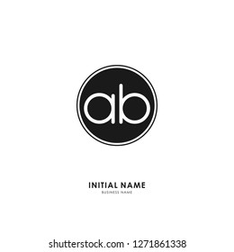 A B AB Initial logo letter with minimalist concept. Vector with scandinavian style logo.